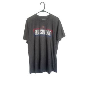 MLS Mens Charcoal Gray Real Salt Lake Short Sleeve Graphic Tee Size XL